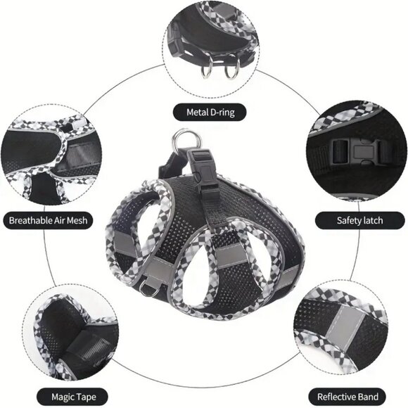 BLUE Comfortable Breathable Pet Harness and Leash size M - Picture 3 of 6